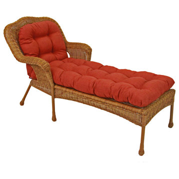 74"x19" U-Shaped Outdoor Tufted Chaise Lounge Cushion, Cinnamon