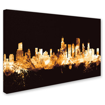Michael Tompsett 'Chicago Illinois Skyline Gold' Canvas Art, 12x19