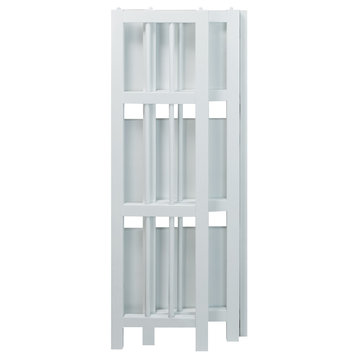 3-Shelf Folding Bookcase 14" Wide, White