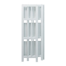 3-Shelf Folding Bookcase 14" Wide, White