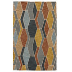 Vibe by Jaipur Living - Vibe by Jaipur Living Sade Handmade Geometric Area Rug, Gray/Gold, 10'x14' - The ultra-mod and perfectly geometric Amado collection infuses interiors with bold patterns and rich color schemes. An eclectic design and earthy slate, brown, and ocher colorway come together to form the Sade rug's dynamic appeal. Hand tufted of wool, this retro-inspired rug boasts cushioned looped pile for an indulgent texture underfoot.