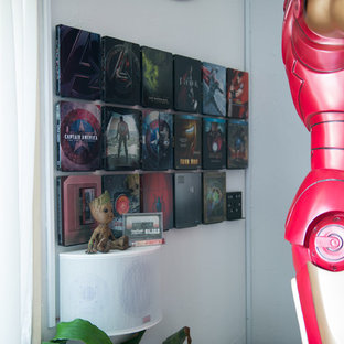 Home theater - contemporary home theater idea in Stuttgart