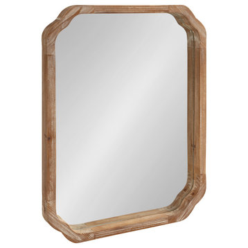 Marston Wood Framed Wall Mirror, Rustic Brown 18x24