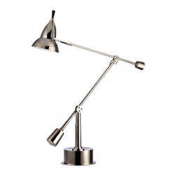 Polished Nickel Finish 1 Light Table Lamp by Hudson Valley Aston - Lighting