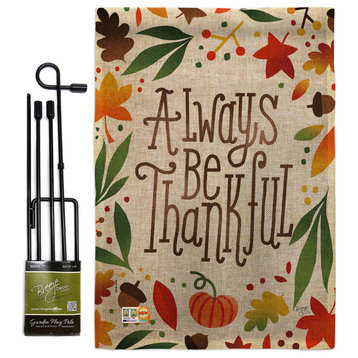 Always Be Thankful Fall Harvest & Autumn Garden Flag Set