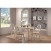 Bowery Hill Farmhouse Wood Dining Side Chair in Natural Brown-White