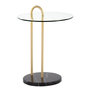 Black Marble, Gold Steel, Clear Glass
