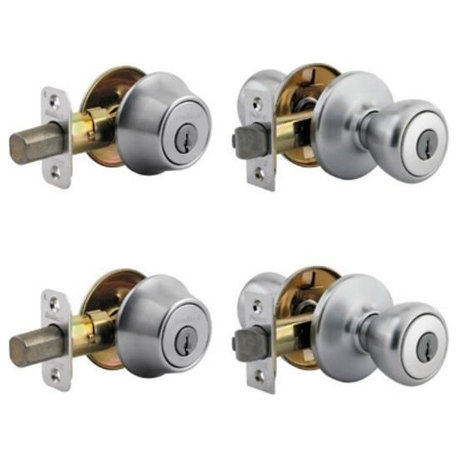 Kwikset® 242T-15-CP-K2 Combo Project Pack Lockset, Satin Nickel