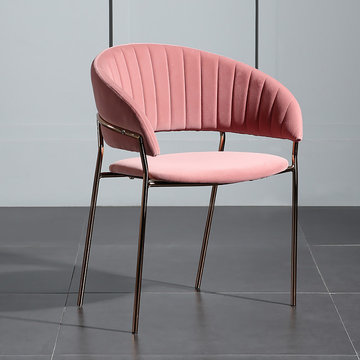 Pink Modern Upholstered Dining Chair Set of 2 for Dining Room