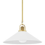 Hudson Valley Lighting - Hudson Valley Lighting 2620-AGB/WH Syosset - One Light Pendant - Warranty -  ManufacturerSyosset One Light Pe Aged Brass Soft Off UL: Suitable for damp locations Energy Star Qualified: n/a ADA Certified: n/a  *Number of Lights: Lamp: 1-*Wattage:8w E26 Medium Base bulb(s) *Bulb Included:Yes *Bulb Type:E26 Medium Base *Finish Type:Aged Brass