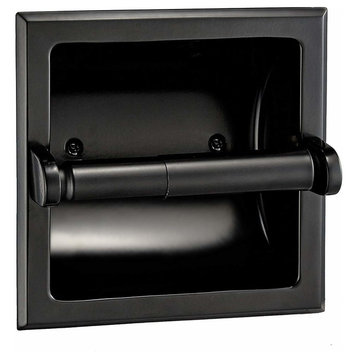Designers Impressions Black Recessed Toilet / Tissue Paper Holder : 48635