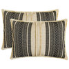 Decorative Black Jacquard 12"x18" Lumbar Pillow Cover Bohemian Boho-Casbah Charm