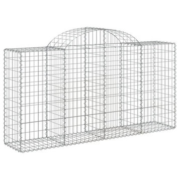 vidaXL Gabion Basket Garden Arched Gabion Basket Cage Fence Galvanized Iron