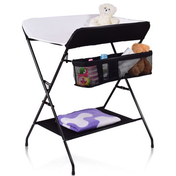 Costway Baby Changing Table Folding Diaper Station Nursery Organizer w/ Storage