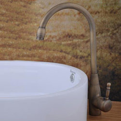 Antique Brass Single Handle Centerset Bathroom Sink Faucet T1804B - Bathroom Sink Faucets