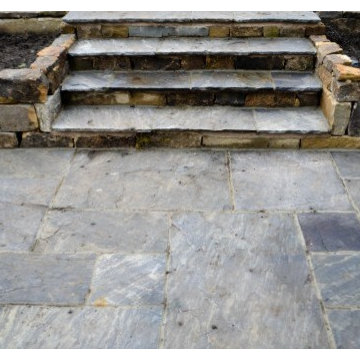 Graphite Sandstone Paving with Yorkshire Stone Walling 2016