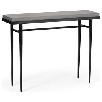Wick 42" Console Table, Black Finish, Maple Grey Accents