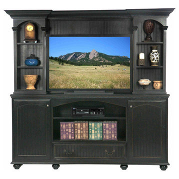 American Premiere 80" Entertainment Console, Chocolate Mousse, With Hutch