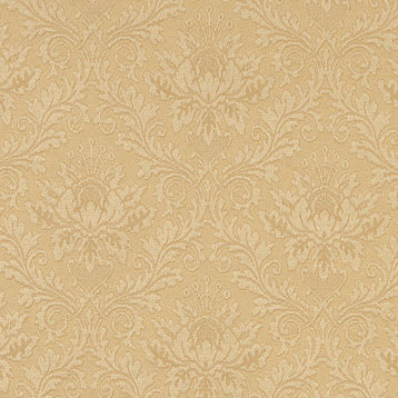 Gold Elegant Floral Woven Matelasse Upholstery Grade Fabric By The Yard