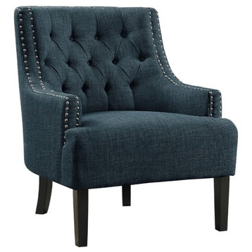 Lexicon Charisma Upholstered Accent Chair in Indigo