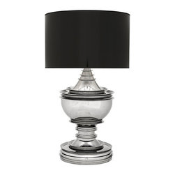 Eichholtz Silom Table Lamp Nickel With Black Shade - Table Lamps