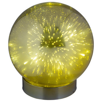 Decorative Glass Starry Globe Light, 6"x6.75", Gold