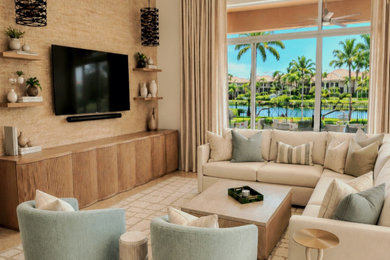 Living room - contemporary living room idea in Miami