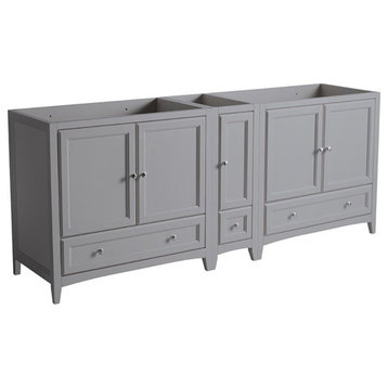 Fresca Oxford 83" Double Sinks Traditional Wood Bathroom Cabinet in Gray