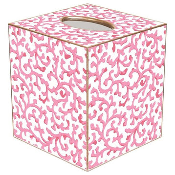 TB871 - Pink Waverly Scroll Tissue Box Cover