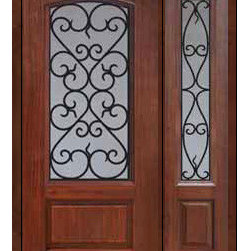 Prehung Sidelight Door 80 Fiberglass Palermo Arch Lite GBG Glass - Front Doors