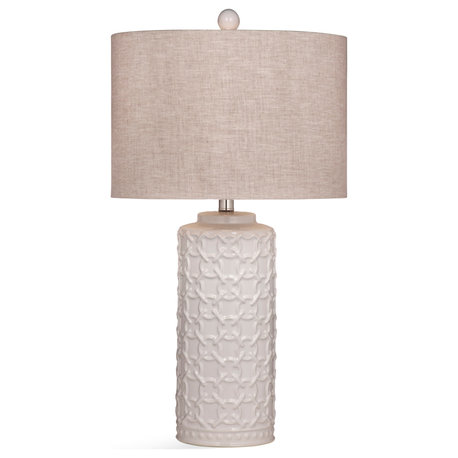 Marina Pine Wood White Table Lamp