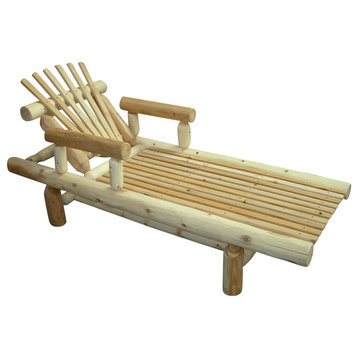 Rustic White Cedar Log Adjustable Lounge Chaise