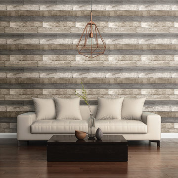 Weathered Plank Grey Wood Texture Wallpaper
