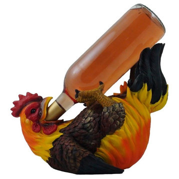 Proud Farm Rooster Wine Bottle Holder Rustic Country Bar or Kitchen Decor Gifts