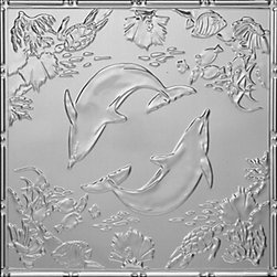 2486 Tin Ceiling Tile -DELIGHTFUL DOLPHINS - Ceiling Tile