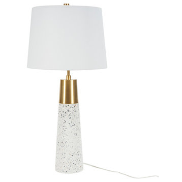 White/Gold Speckled Terrazzo Tall Table Lamp