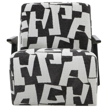 Modrest Leana Modern Black and White Fabric Accent Chair