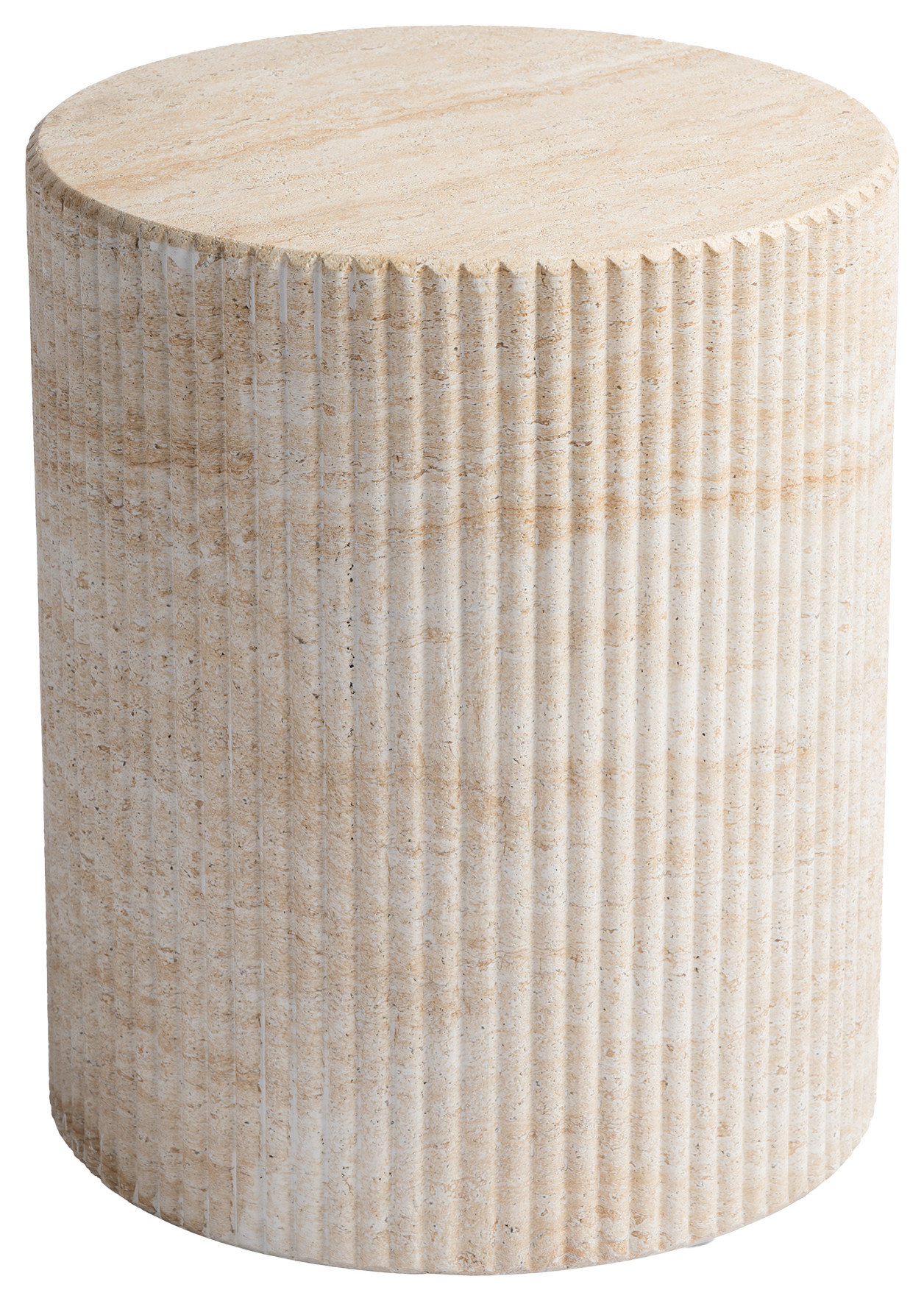 Studio London Maru Modern Travertine Effect Side Table for Stylish Home