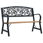 vidaXL - vidaXL Outdoor Patio Bench Wooden Garden Bench with Cast Iron Structure Wood - This patio bench, with its vintage style, is a real eye-catcher and will give a pleasant feel to any garden or outside space. Featuring a solid wood seat, cast iron backrest, and steel frame, the bench is weather resistant and highly durable. The fancy and beautiful pattern on the backrest adds a classy accent to any garden or patio. It also makes a perfect addition to the front of your home.