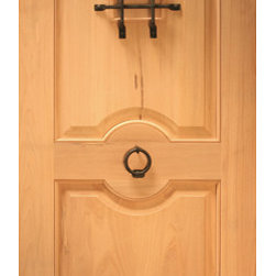 Rustic Exterior Single Door with Speakeasy and Door Knocker, Solid Wood - Front Doors