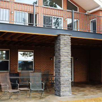 Two-Story Composite Deck With Spiral Aluminum Staircase