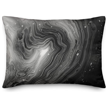 Black and White Galaxy Geode Throw Pillow