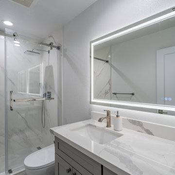 Modern Bathroom Remodel 6 with Marble-Look Shower | RTA Kitchen The Cabination