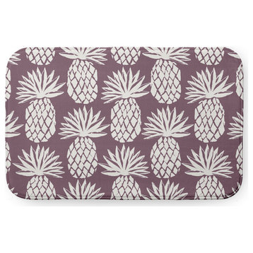 24" x 17" Pineapple Pattern Bathmat, Dusty Purple