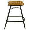 Coaster Bayu Leather Upholstered Counter Height Stool Camel and Black