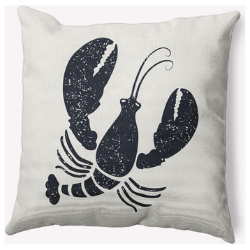 26x26" Lobster Nautical Decorative Indoor Pillow, Shark Blue
