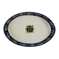 Le Souk Ceramique - Le Souk Ceramique Stoneware Poultry Platter, Riya - Serving Dishes And Platters