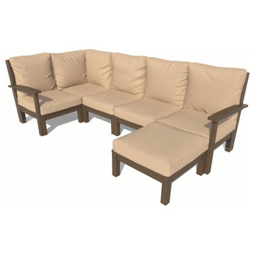 Bespoke 6-Piece Sectional Set With Ottoman, Driftwood/Weathered Acorn