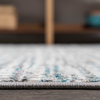 Loom Modern Strie' Area Rug, Gray/Turquoise, 2'x8'