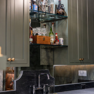 Traditional Basement Remodel with Custom Bar & Entertainment Spaces